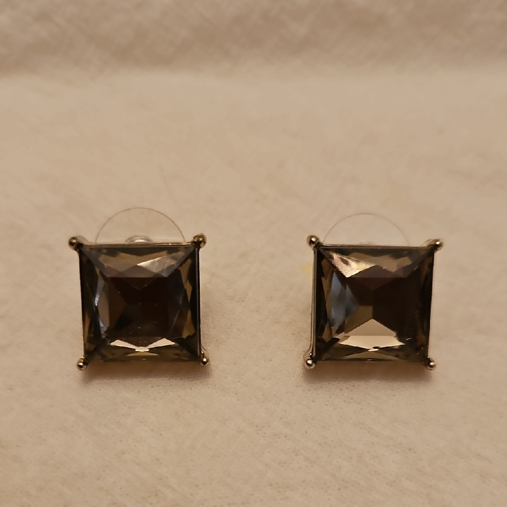 Chico's Black and Silver Square Earrings
